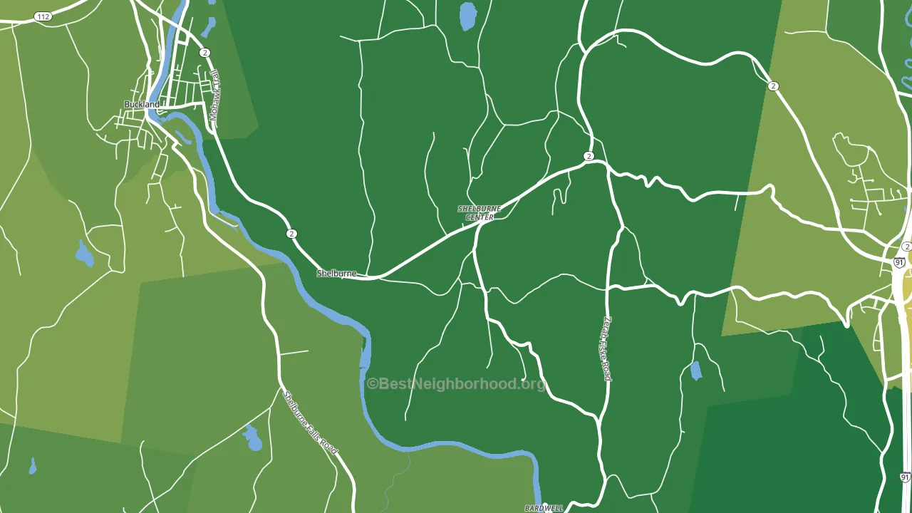 Shelburne, MA block-group voter-turnout map