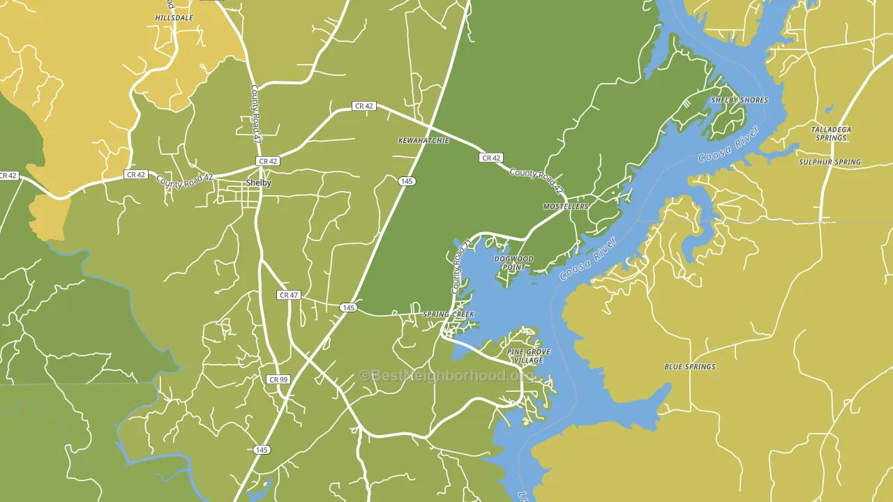 Shelby, AL block-group voter-turnout map