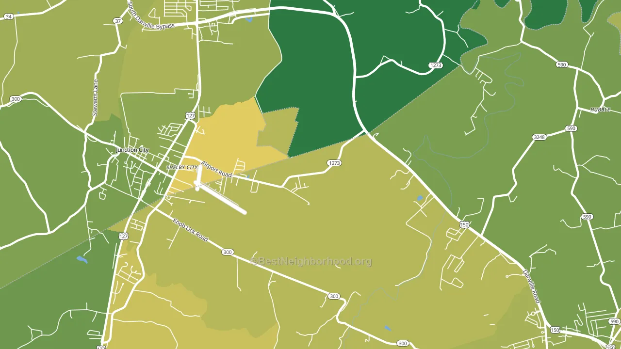 Shelby City, KY block-group voter-turnout map