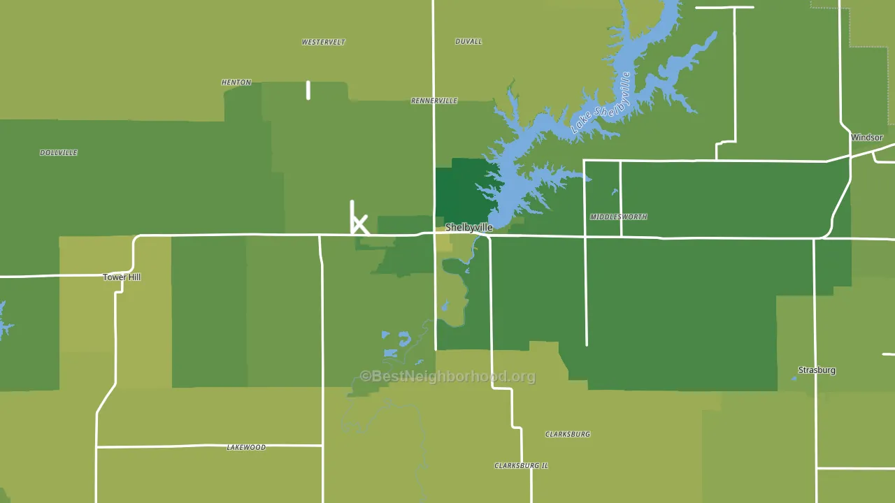 Shelby County, IL block-group voter-turnout map