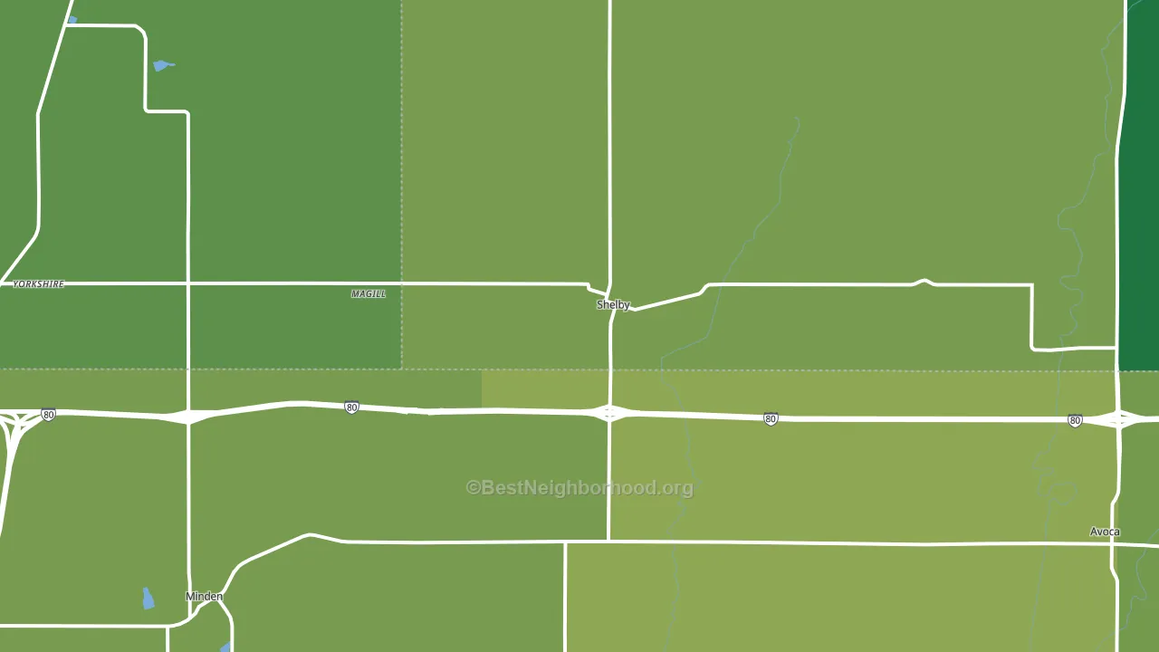 Shelby, IA block-group voter-turnout map