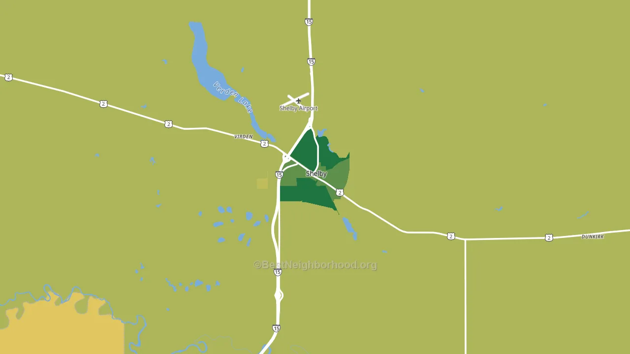 Shelby, MT block-group voter-turnout map