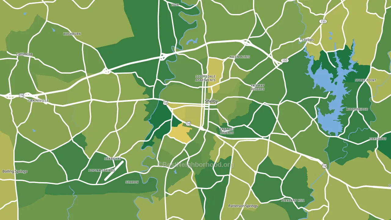 Shelby, NC block-group voter-turnout map