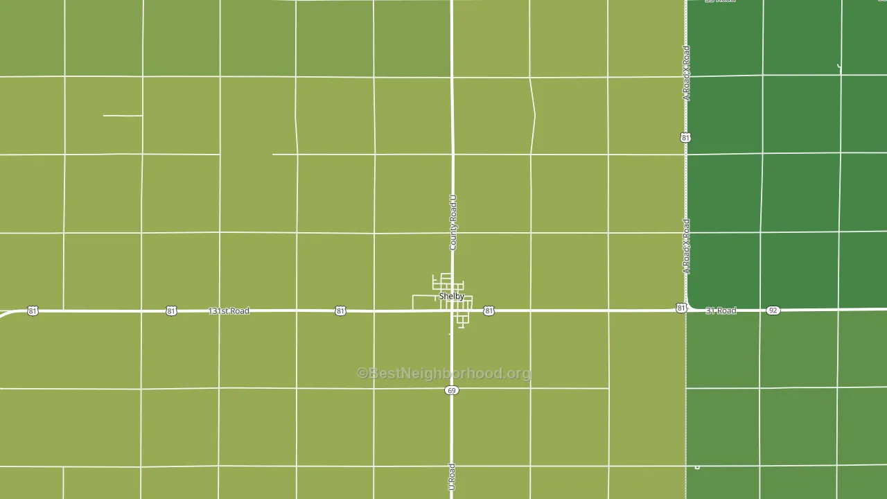 Shelby, NE block-group voter-turnout map