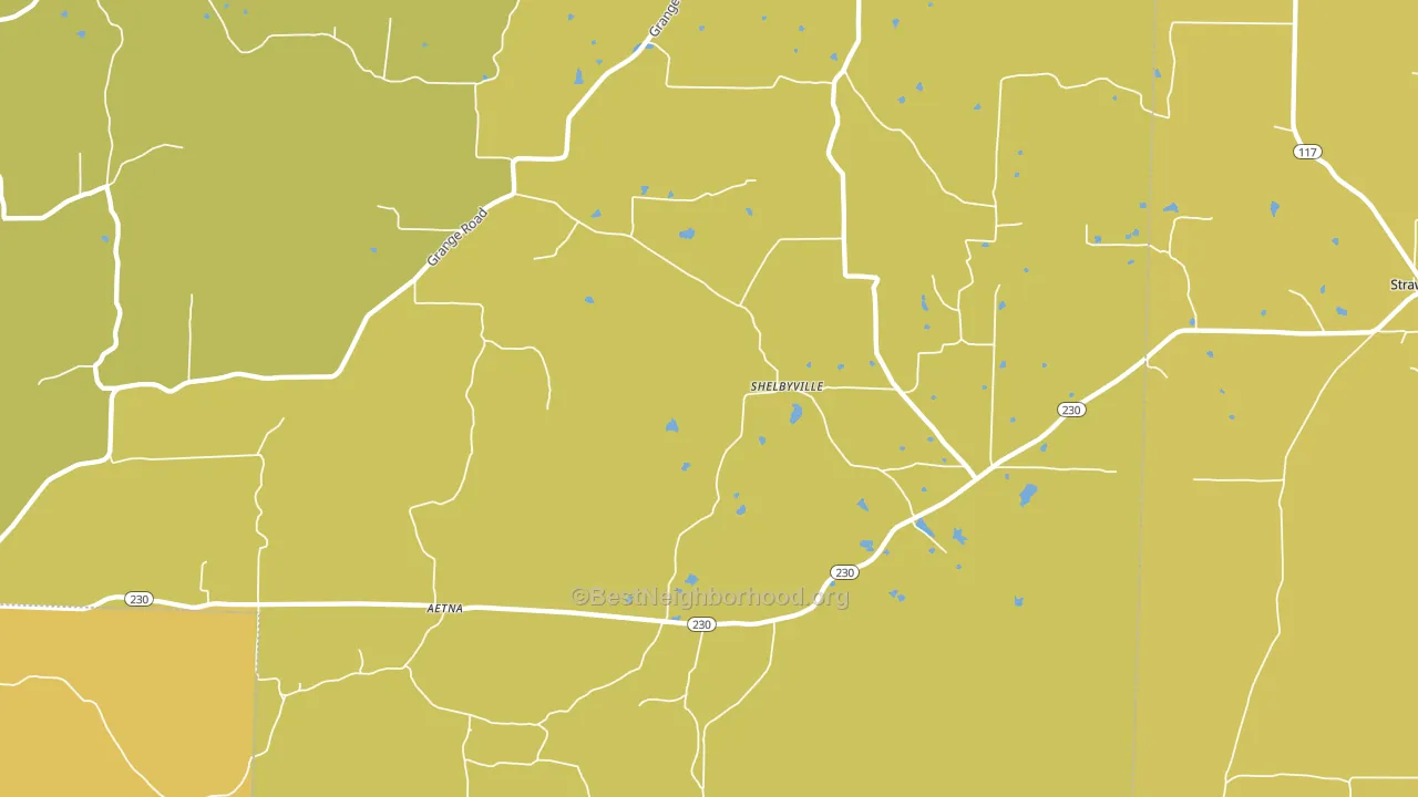 Shelbyville, AR block-group voter-turnout map