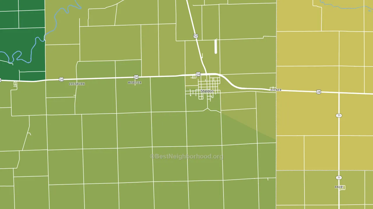 Sheldon, IL block-group voter-turnout map