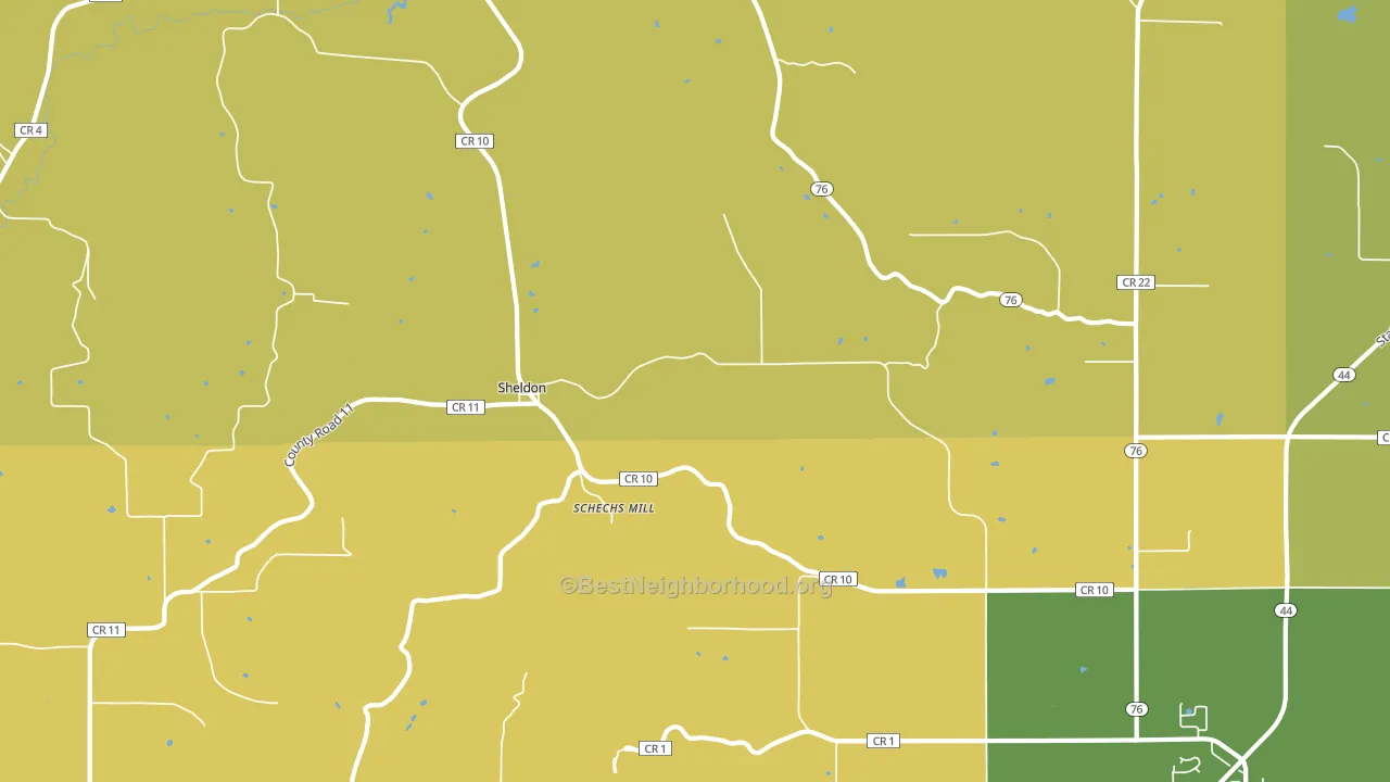 Sheldon, MN block-group voter-turnout map