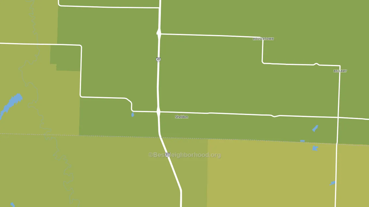 Sheldon, MO block-group voter-turnout map