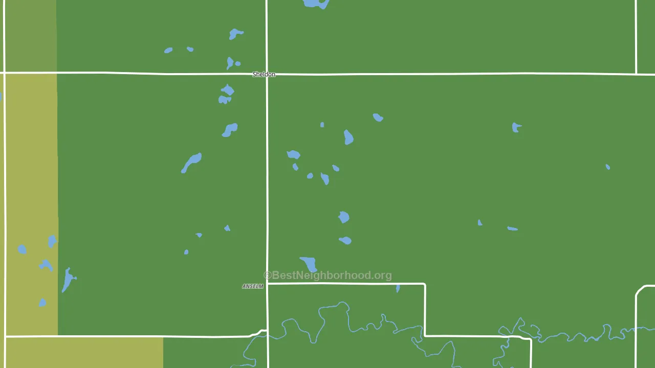 Sheldon, ND block-group voter-turnout map