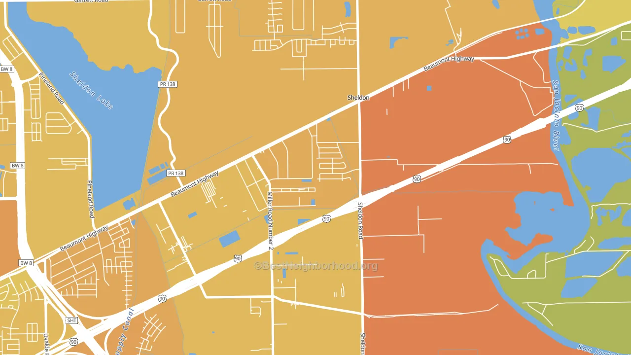Sheldon, TX block-group voter-turnout map