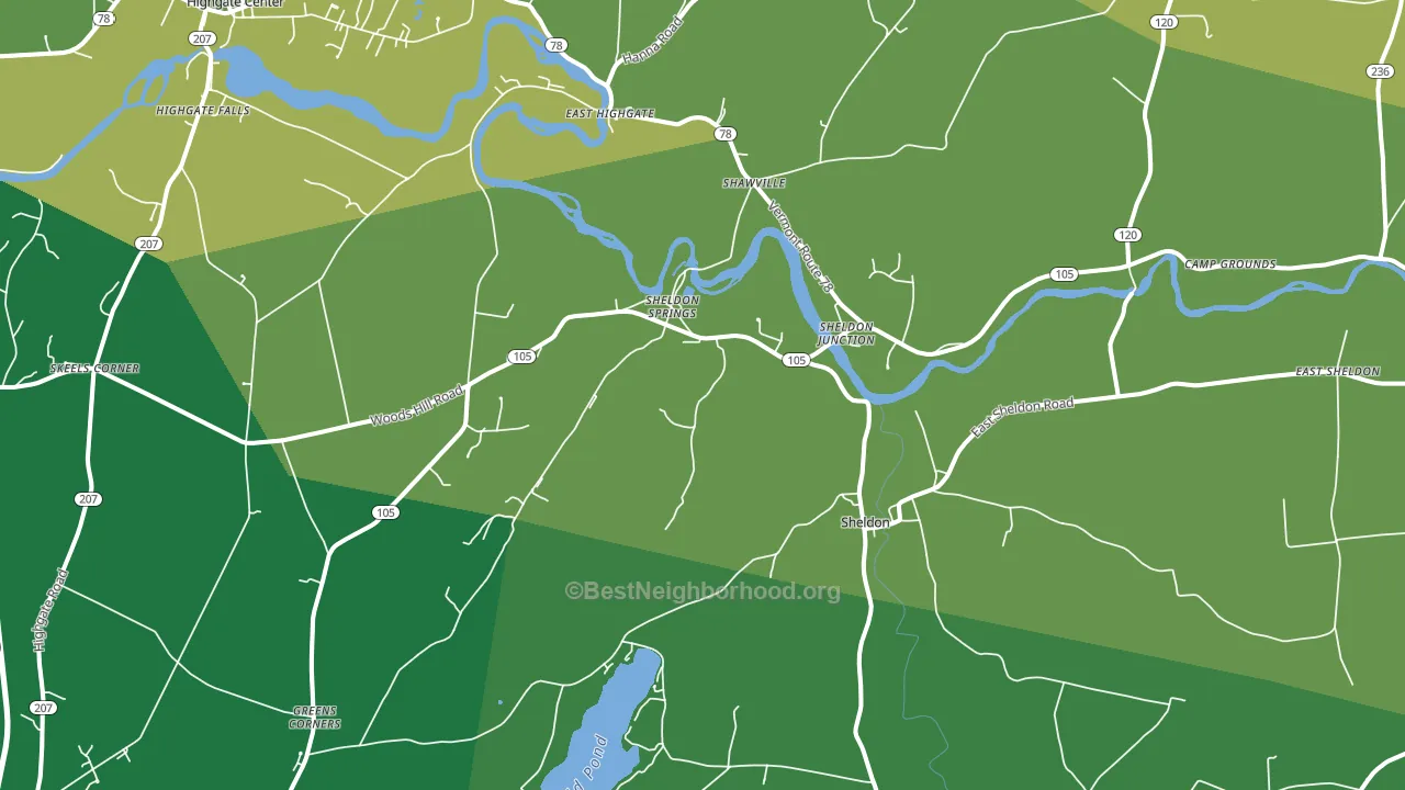 Sheldon, VT block-group voter-turnout map