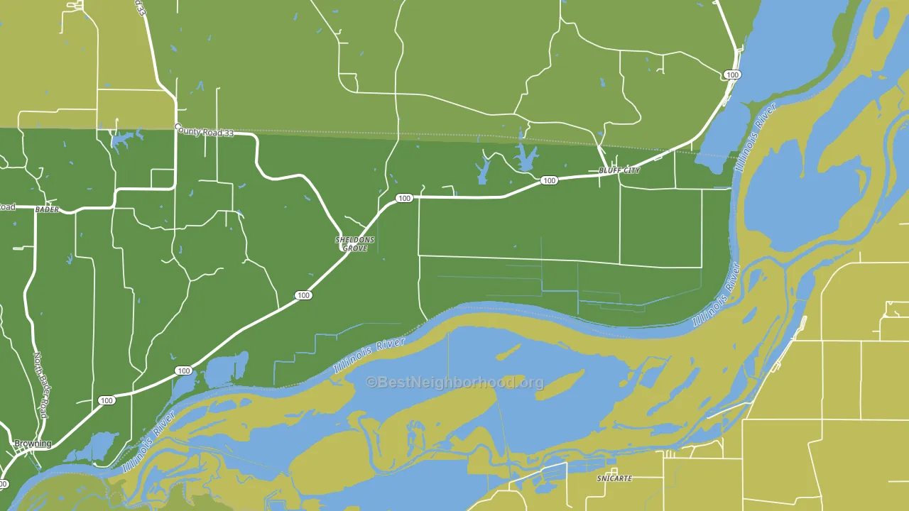 Sheldons Grove, IL block-group voter-turnout map