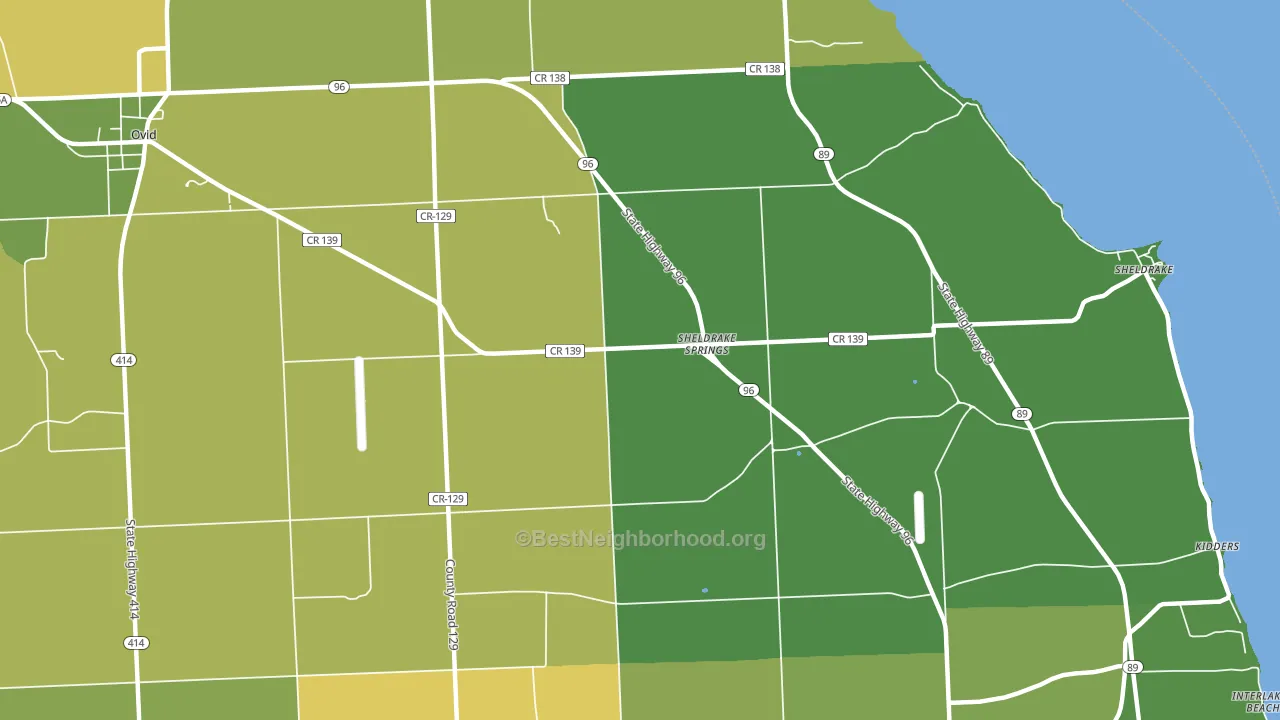 Sheldrake Springs, NY block-group voter-turnout map