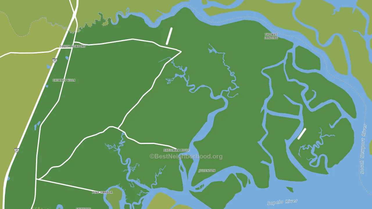 Shellman Bluff, GA block-group voter-turnout map