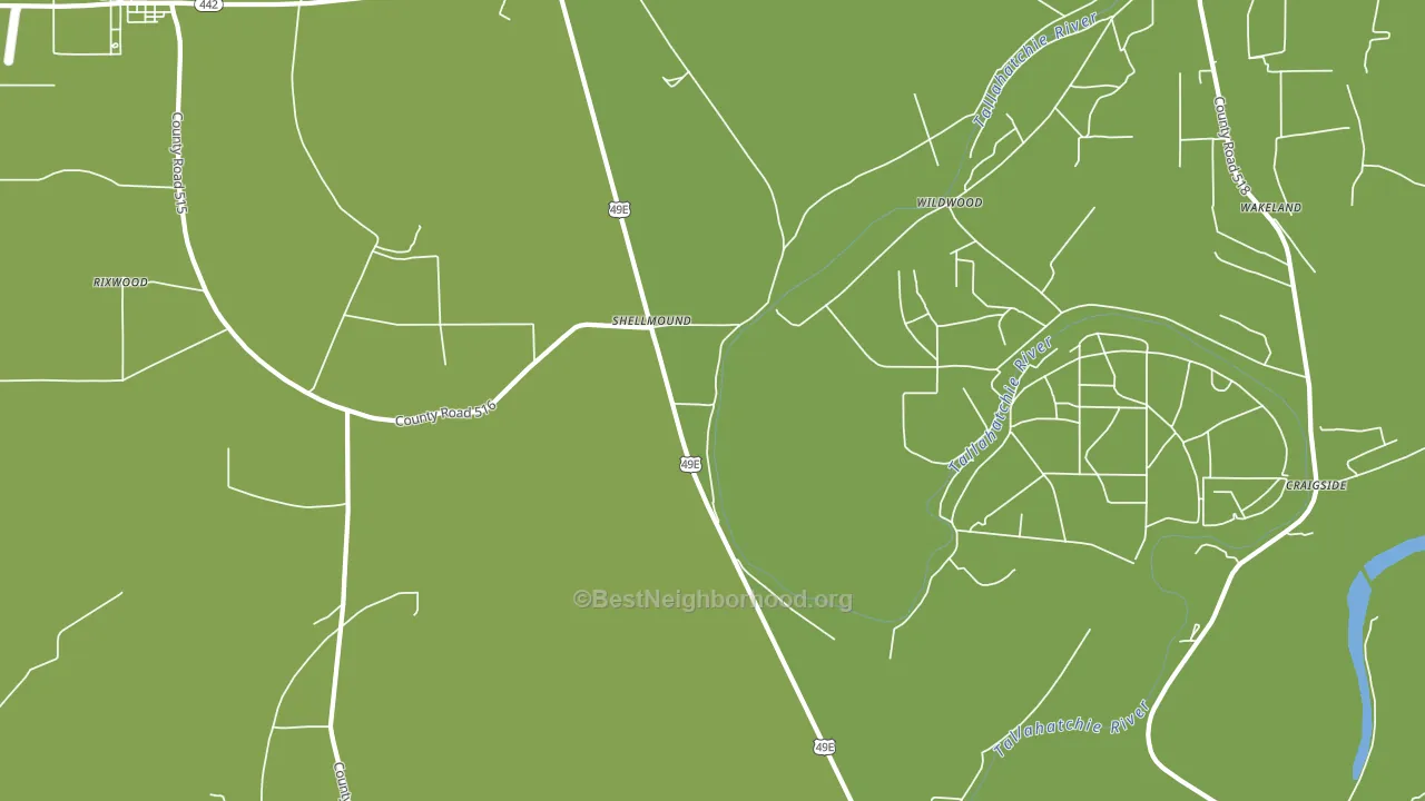 Shellmound, MS block-group voter-turnout map