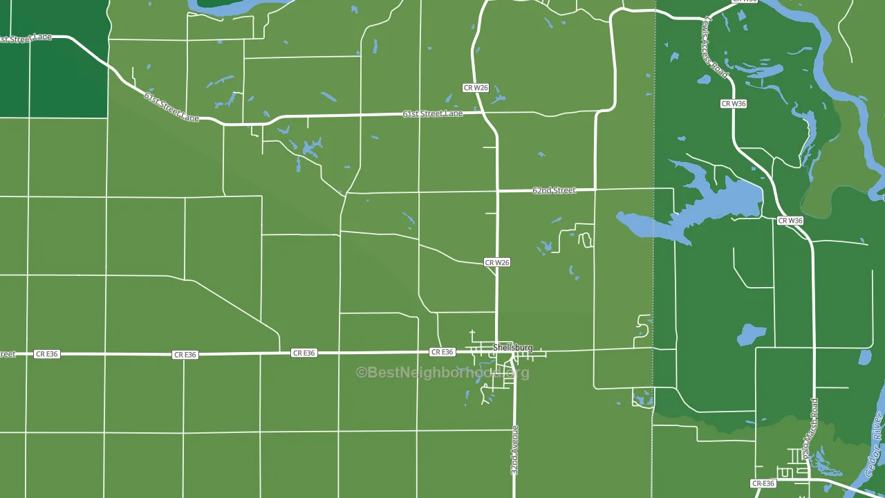 Shellsburg, IA block-group voter-turnout map
