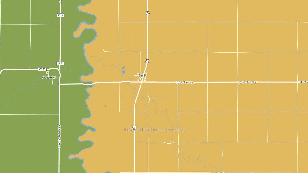 Shelly, MN block-group voter-turnout map