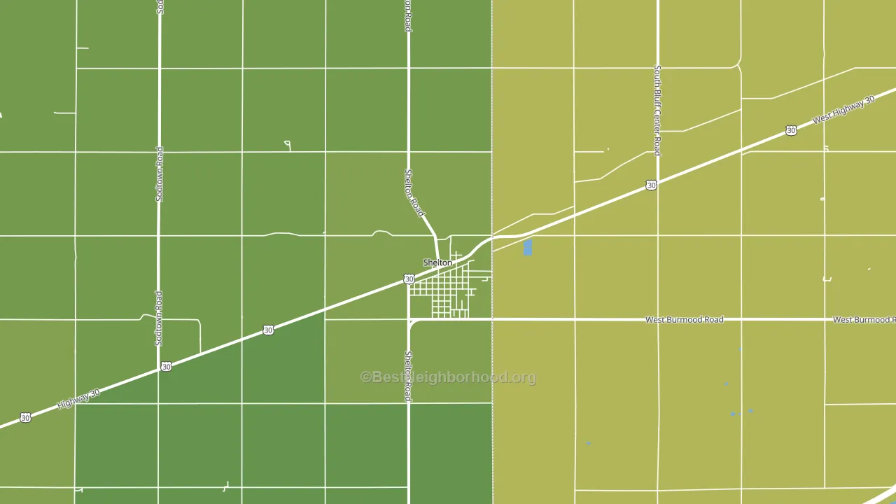 Shelton, NE block-group voter-turnout map