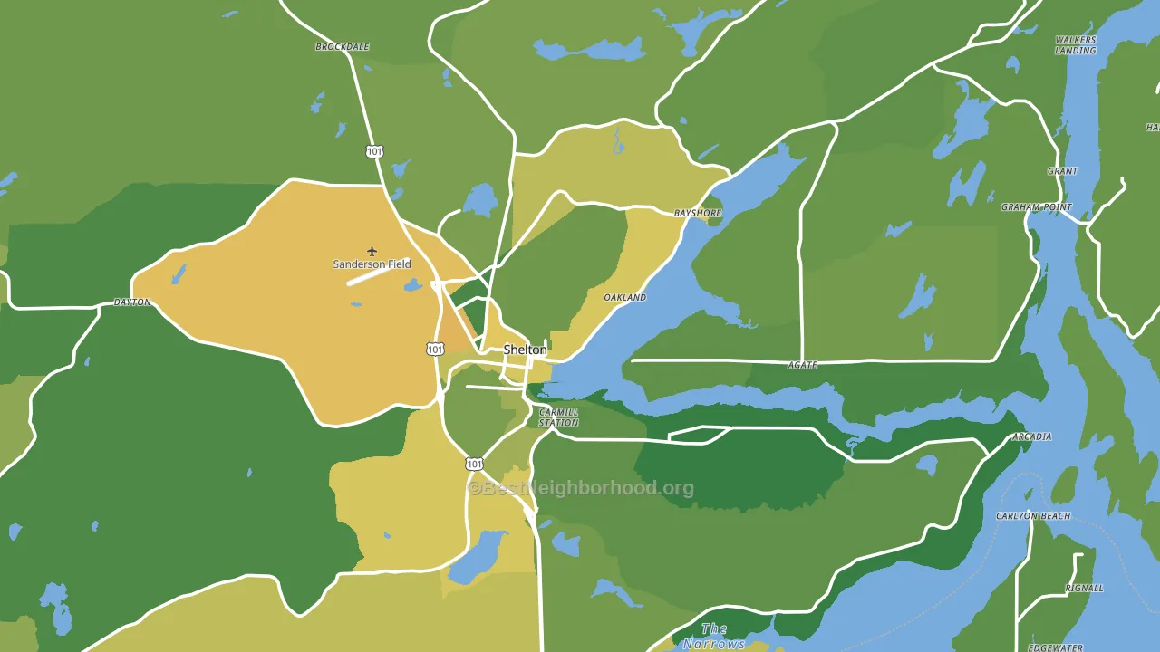 Shelton, WA block-group voter-turnout map