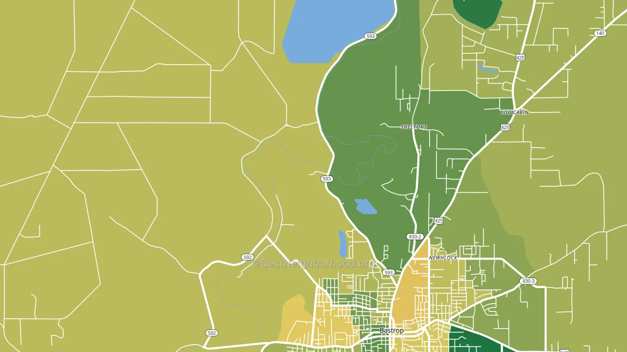Sheltons, LA block-group voter-turnout map