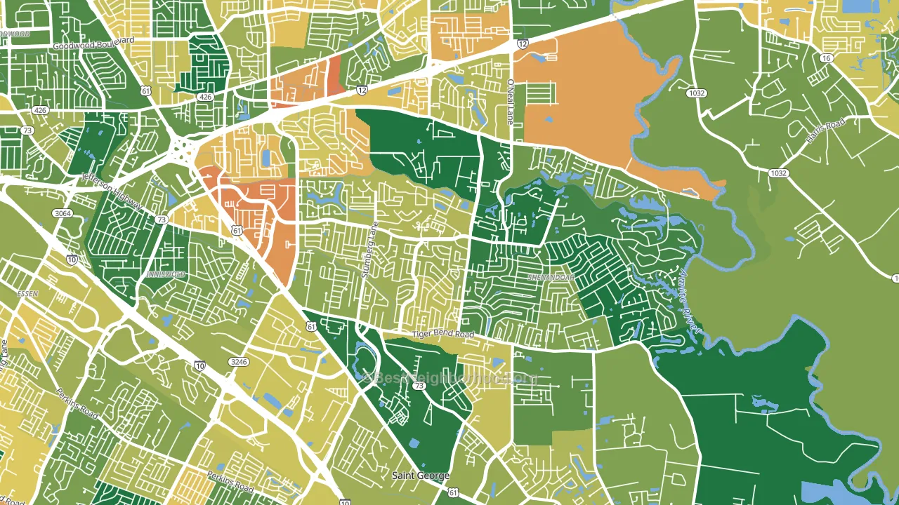Shenandoah, LA block-group voter-turnout map