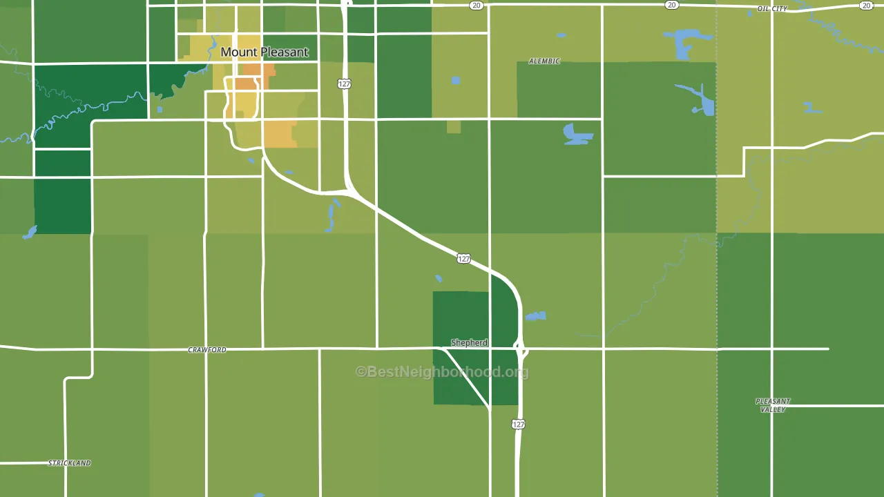 Shepherd, MI block-group voter-turnout map