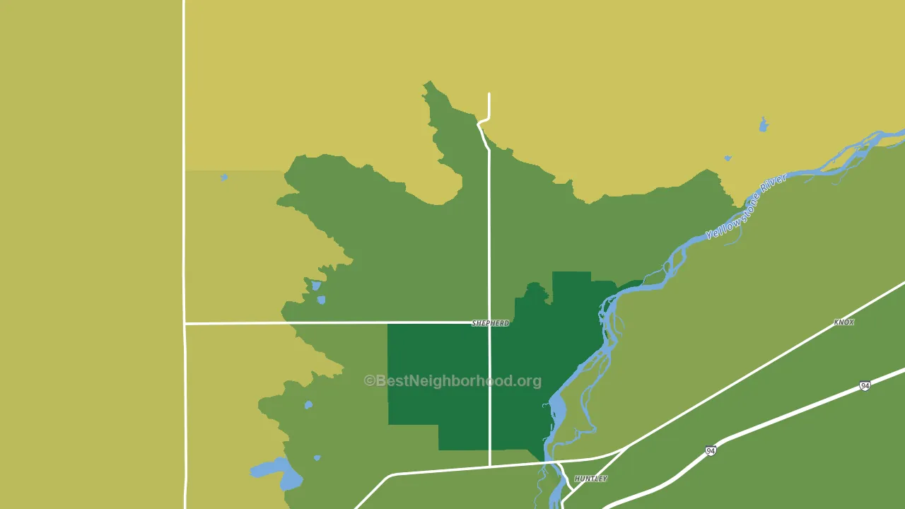Shepherd, MT block-group voter-turnout map