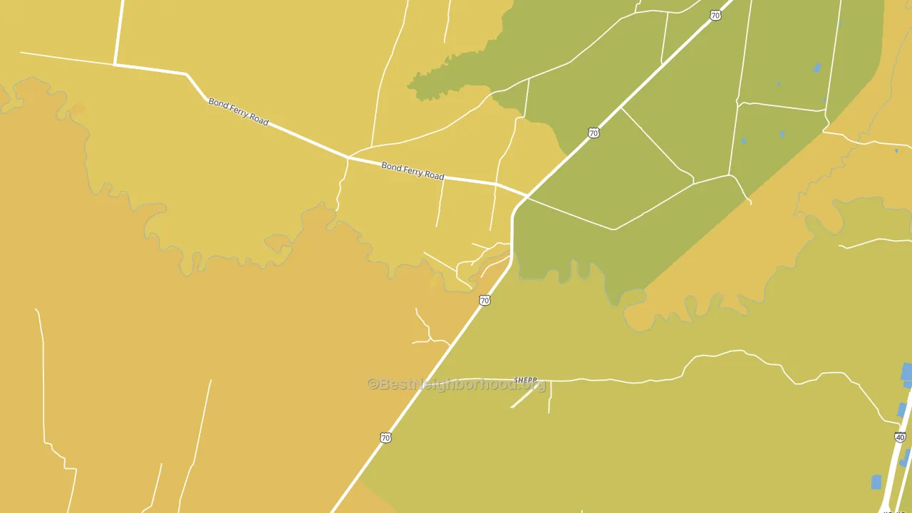 Shepp, TN block-group voter-turnout map