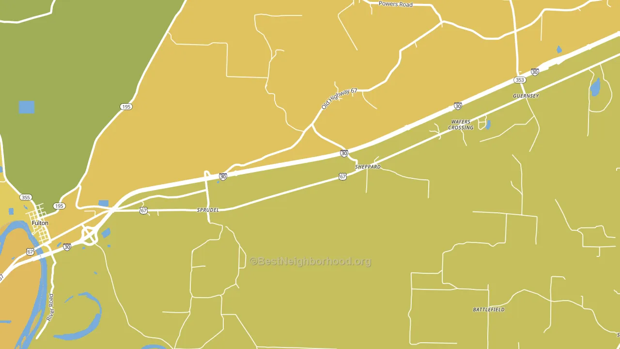 Sheppard, AR block-group voter-turnout map
