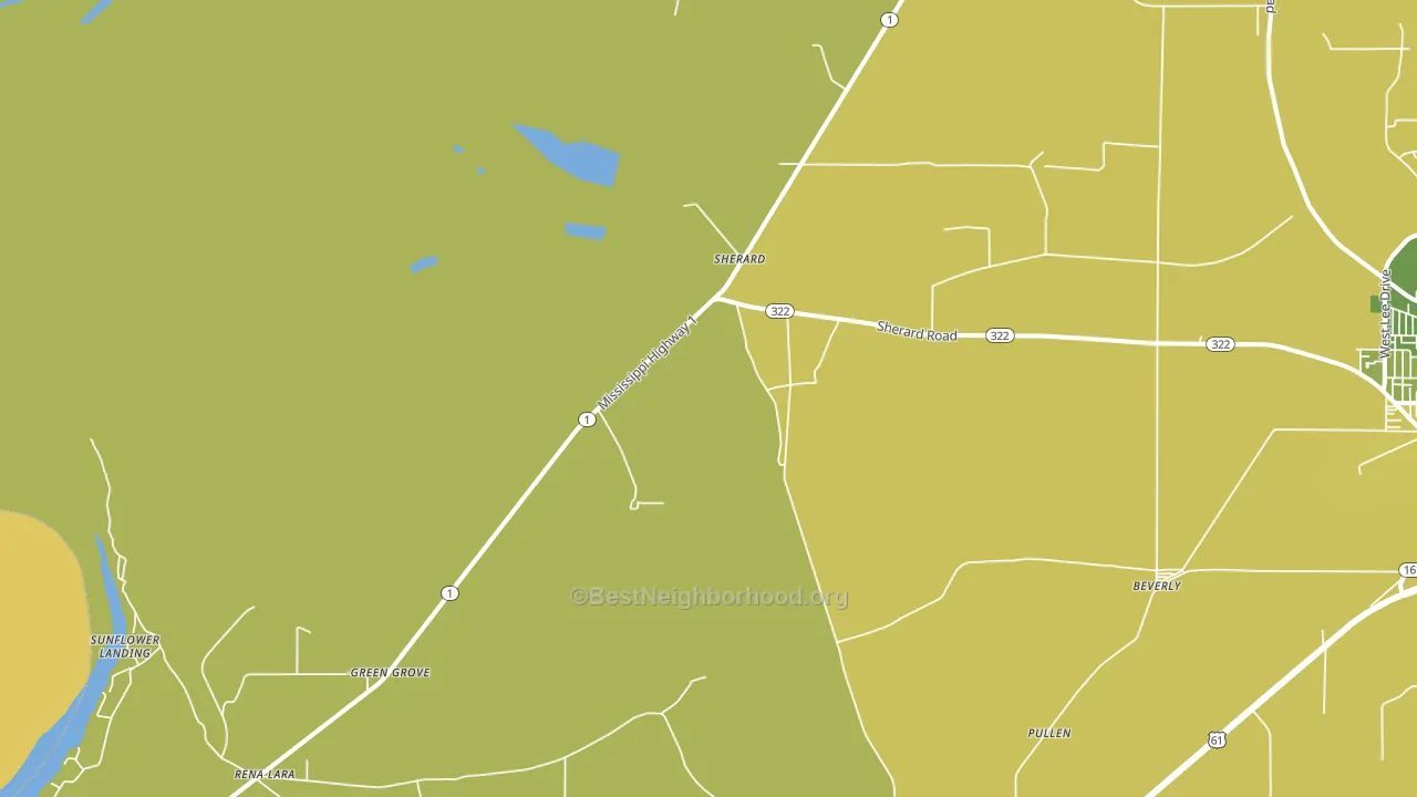 Sherard, MS block-group voter-turnout map