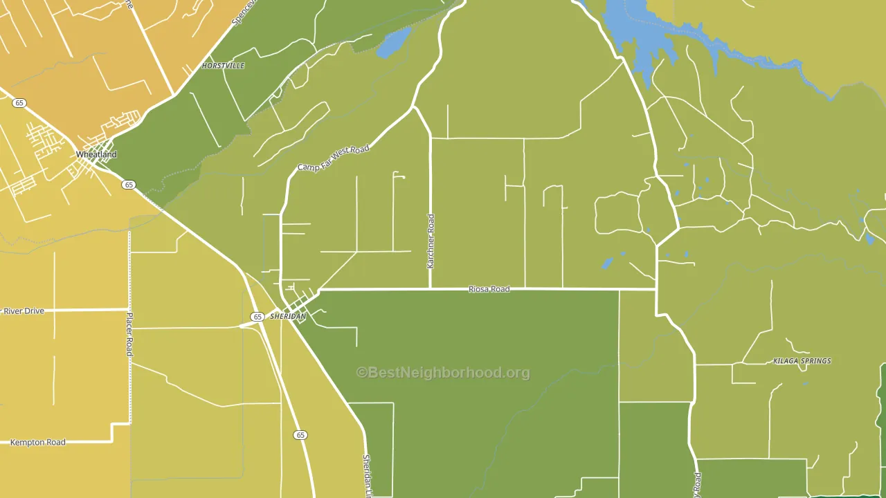 Sheridan, CA block-group voter-turnout map
