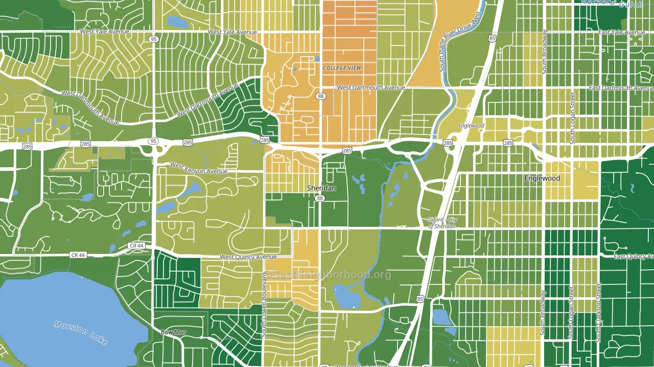 Sheridan, CO block-group voter-turnout map