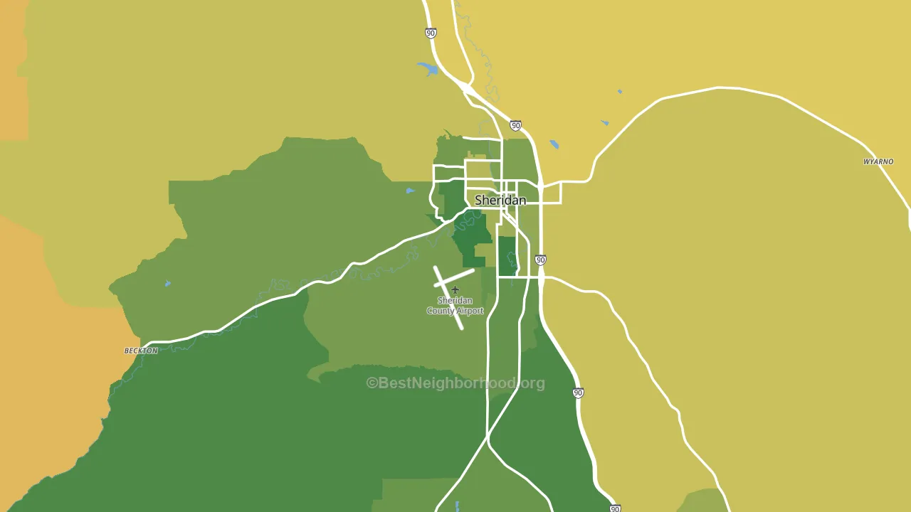 Sheridan County, WY block-group voter-turnout map