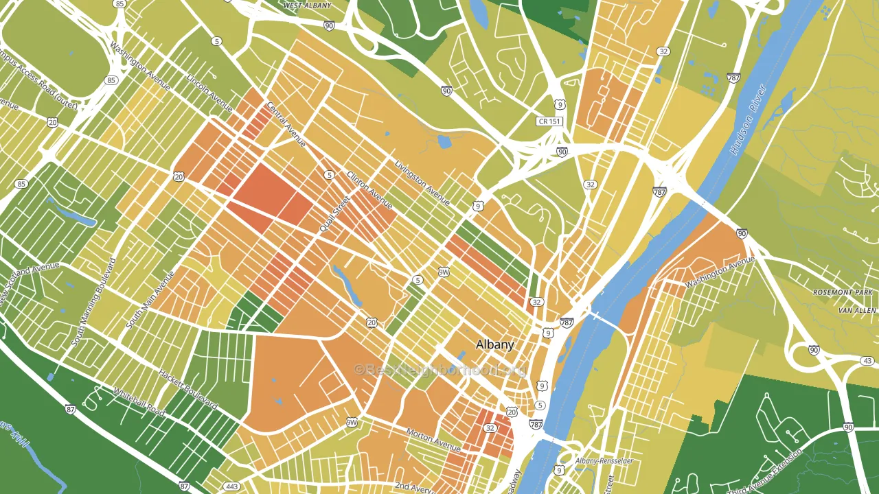 Sheridan Hollow, Albany, NY block-group voter-turnout map