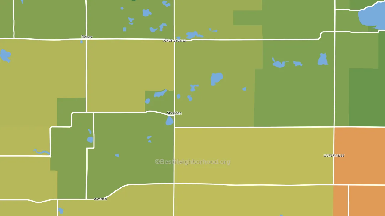 Sheridan, MI block-group voter-turnout map