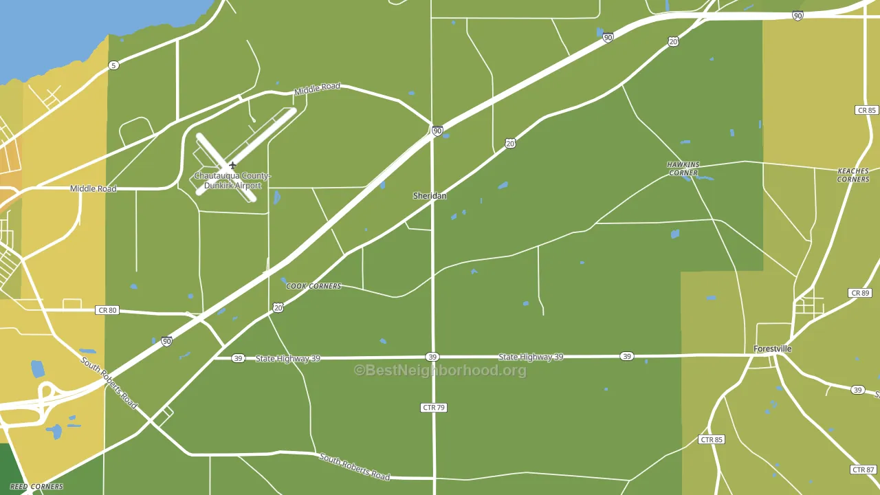 Sheridan, NY block-group voter-turnout map