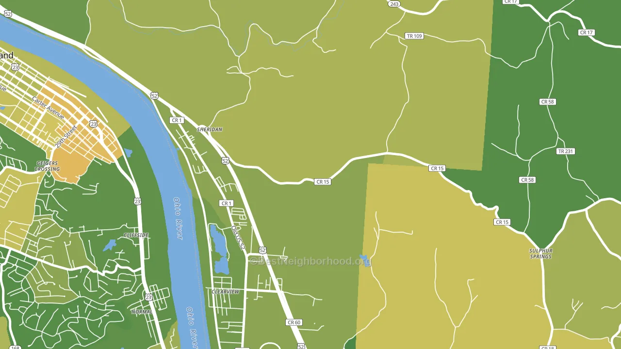 Sheridan, OH block-group voter-turnout map