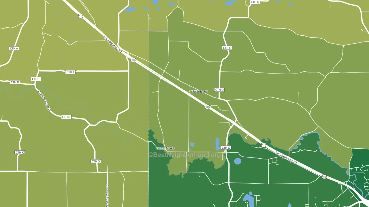 Sheridan, WI block-group voter-turnout map