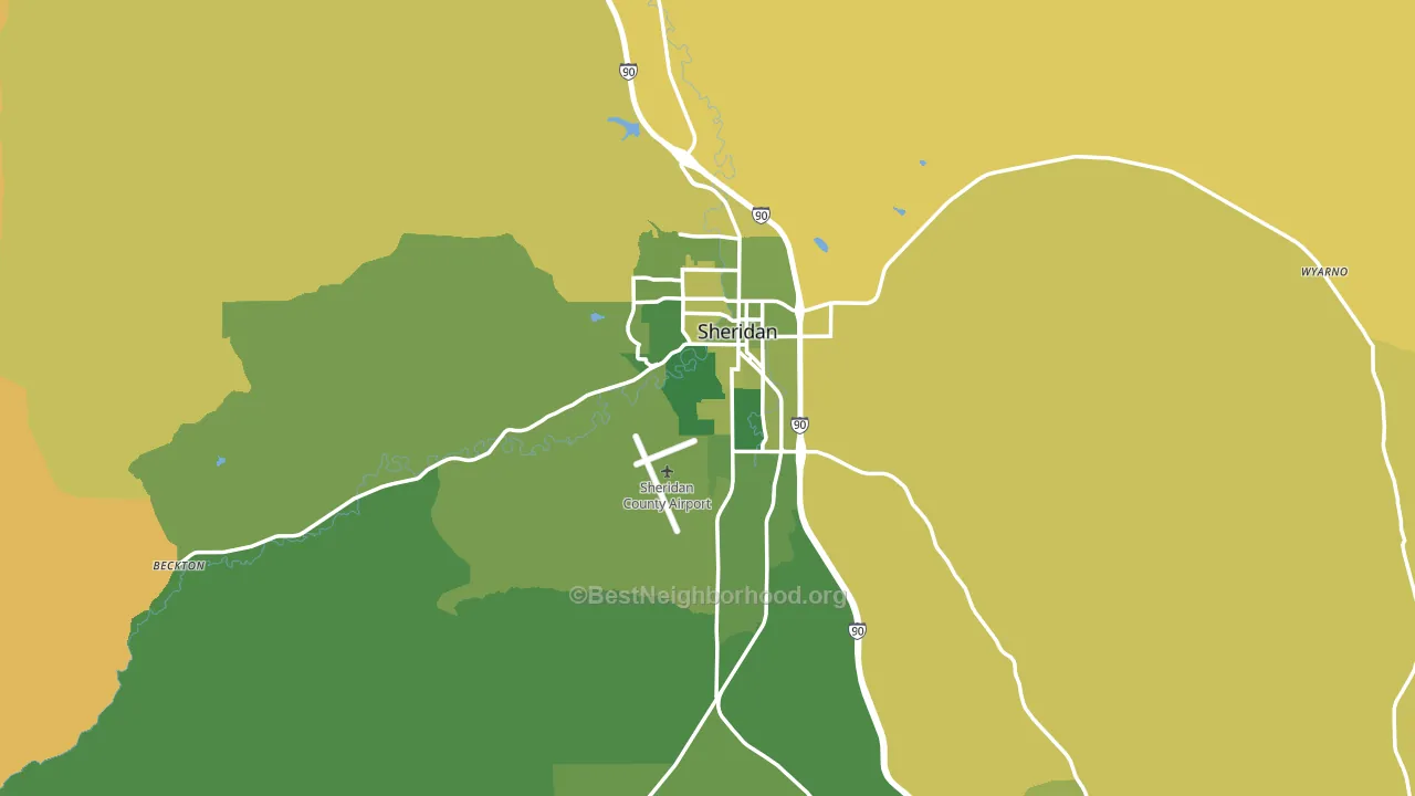 Sheridan, WY block-group voter-turnout map