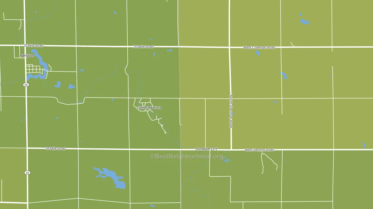 Sherman City, MI block-group voter-turnout map