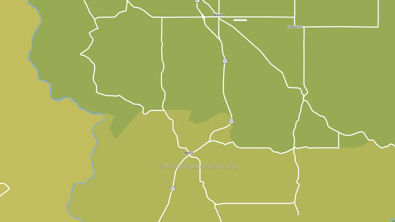 Sherman County, OR block-group voter-turnout map