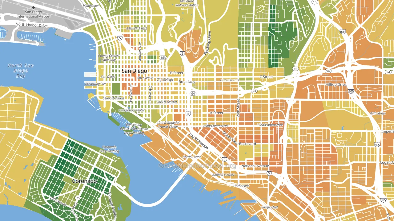 Sherman Heights, San Diego, CA block-group voter-turnout map