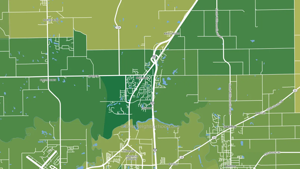 Sherman, IL block-group voter-turnout map