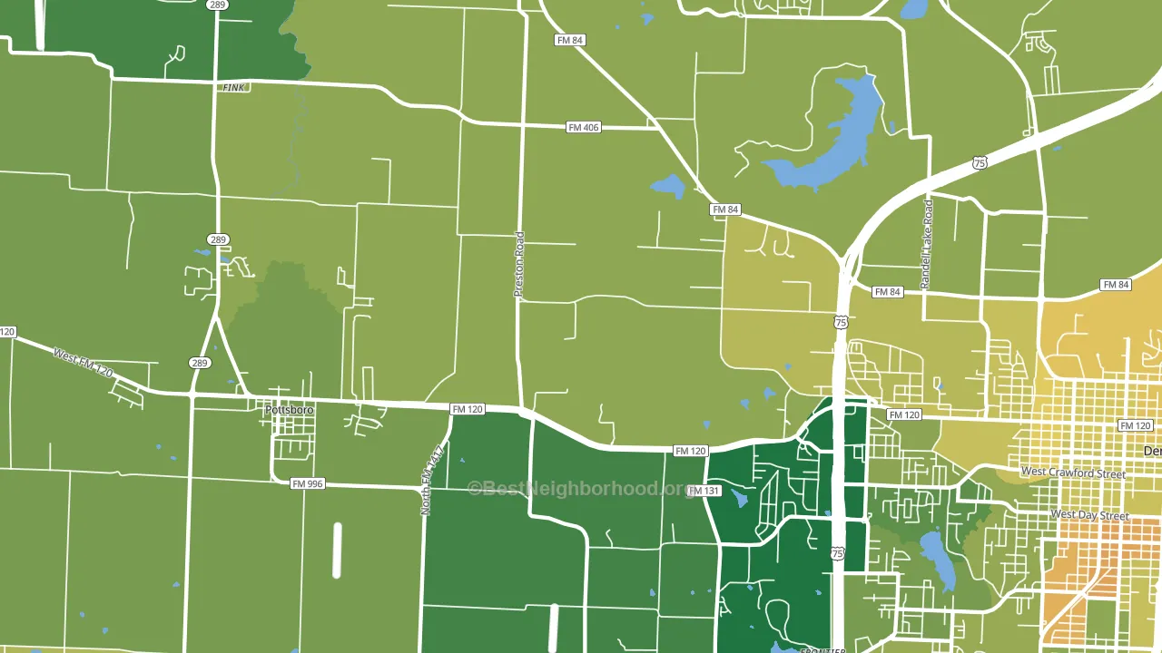 Sherman Junction, TX block-group voter-turnout map