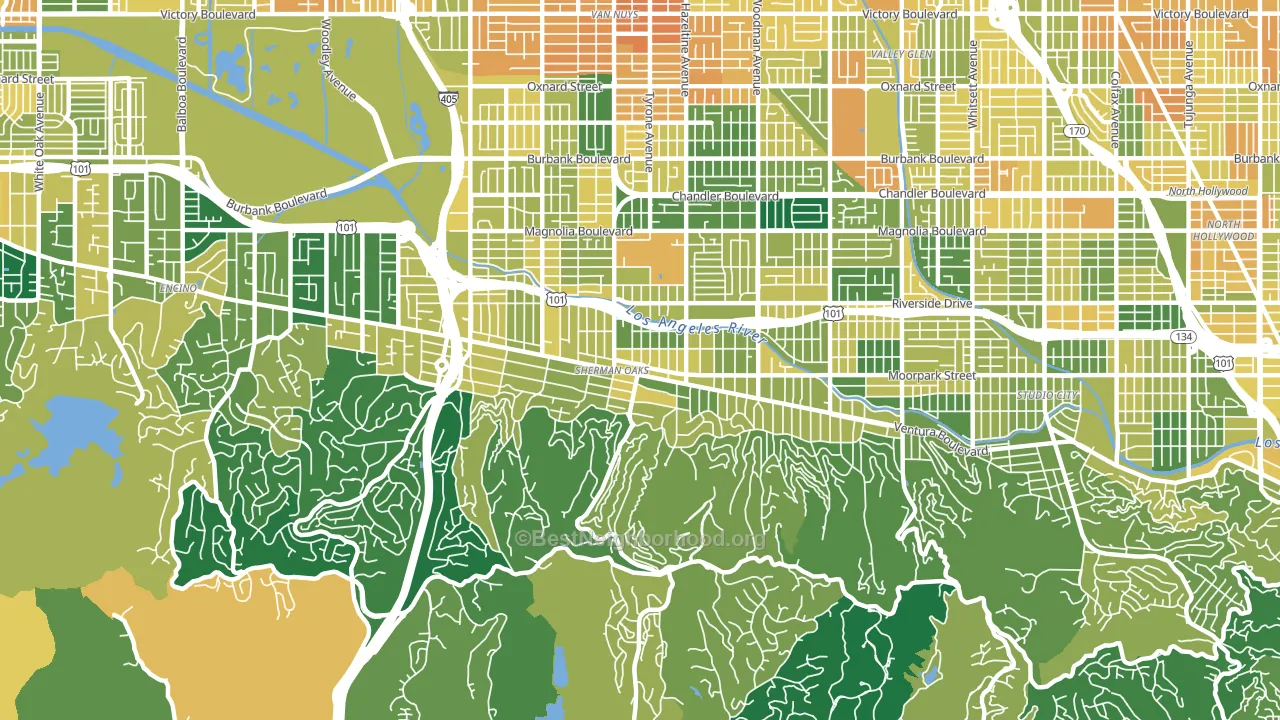 Sherman Oaks, CA block-group voter-turnout map