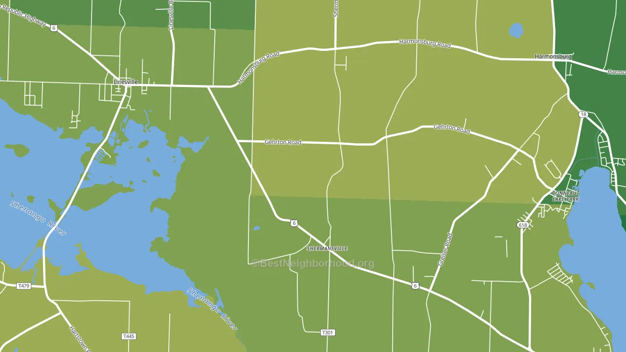 Shermansville, PA block-group voter-turnout map