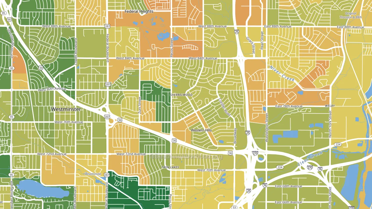 Sherrelwood, CO block-group voter-turnout map