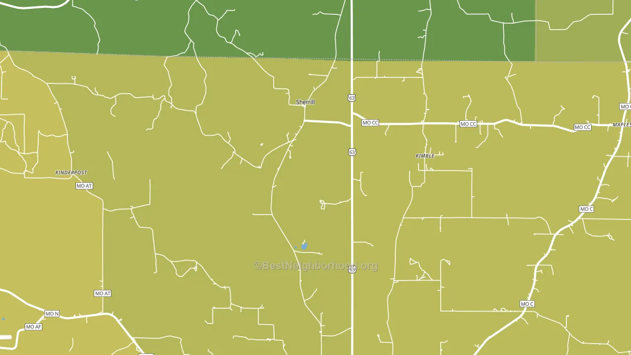 Sherrill, MO block-group voter-turnout map