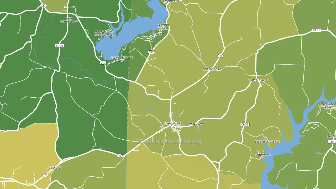 Sherrodsville, OH block-group voter-turnout map