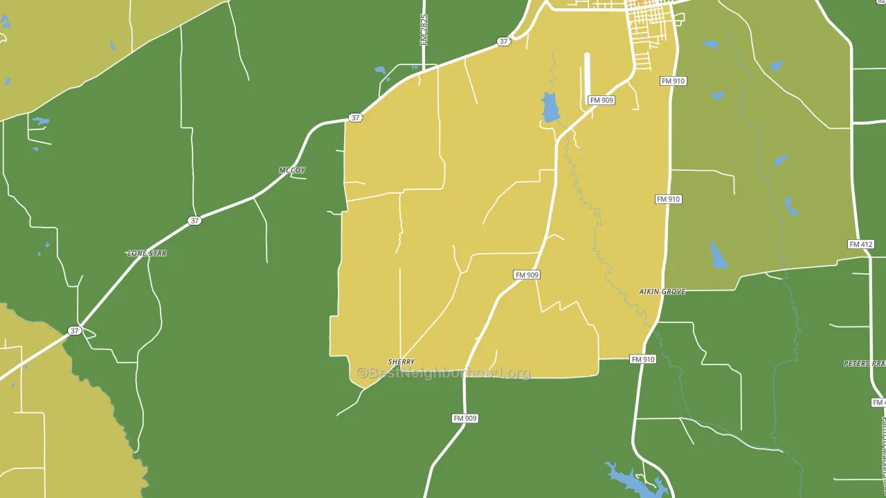 Sherry, TX block-group voter-turnout map